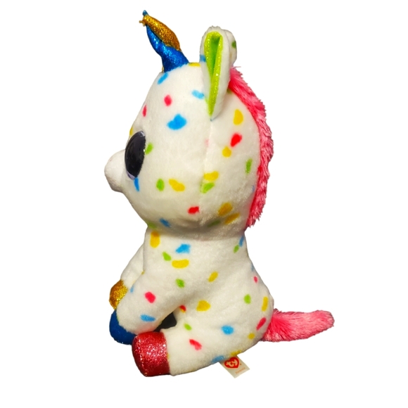 Ty Beanie Boos Harmonie Colorful Dot Unicorn Plush 10 Inches NWOT - Picture 2 of 6